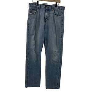 Calvin Klein Men Jeans 34 x 34 Blue Relaxed Straight 100% Cotton